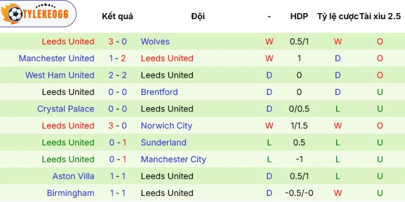 Thực lực thi đấu của Leeds United